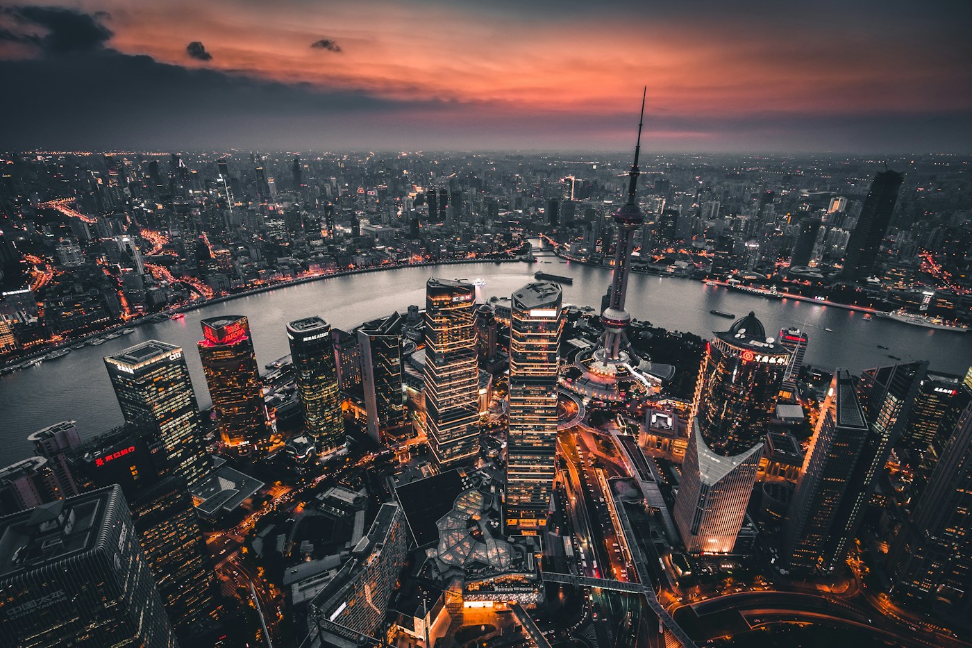 Shanghai skyline and Huangpu River