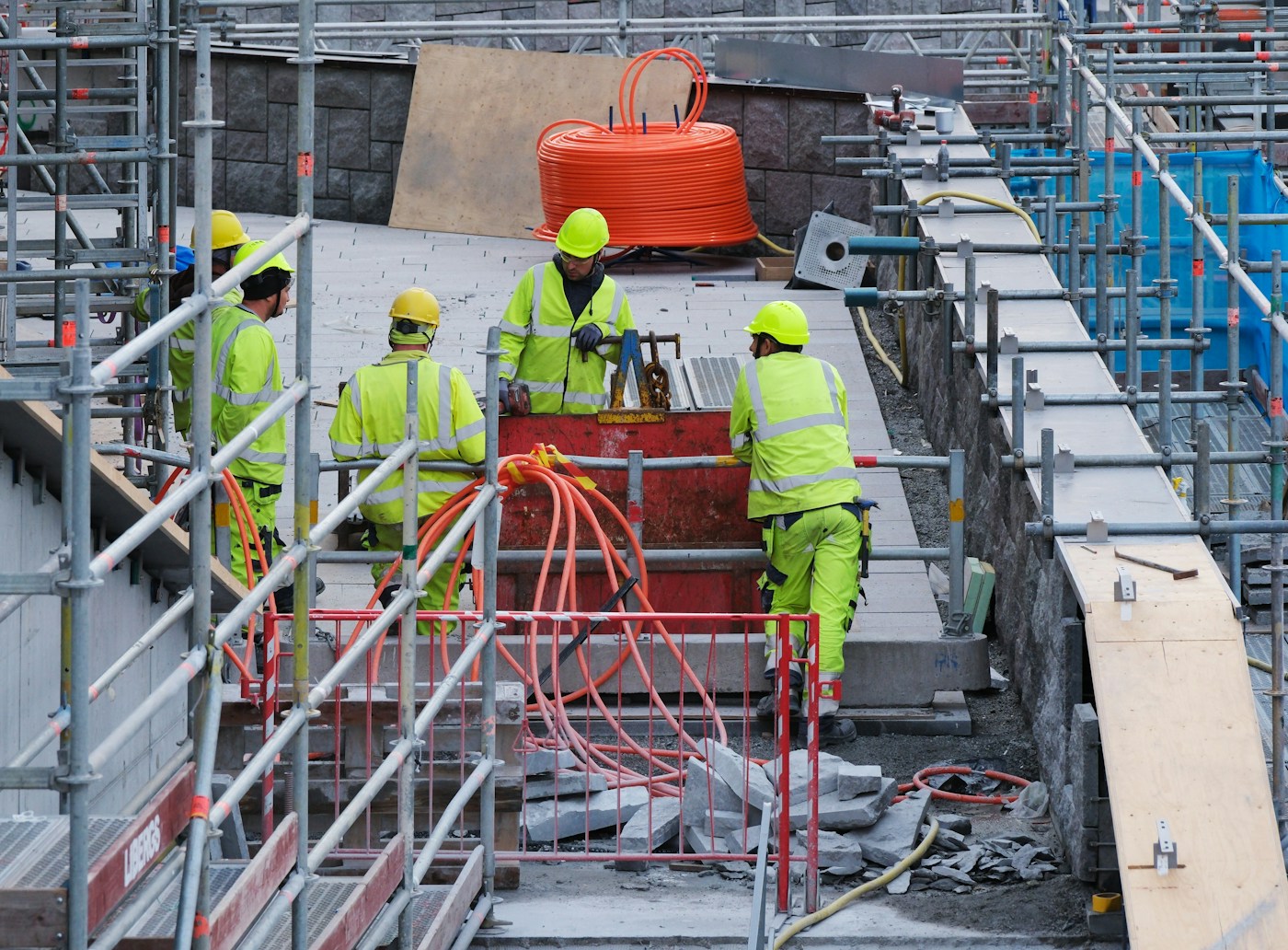 Construction workers in Stockholm